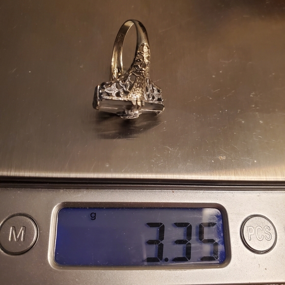 STUNNING VINTAGE 14k Art deco shield camphor ring - Picture 2 of 12